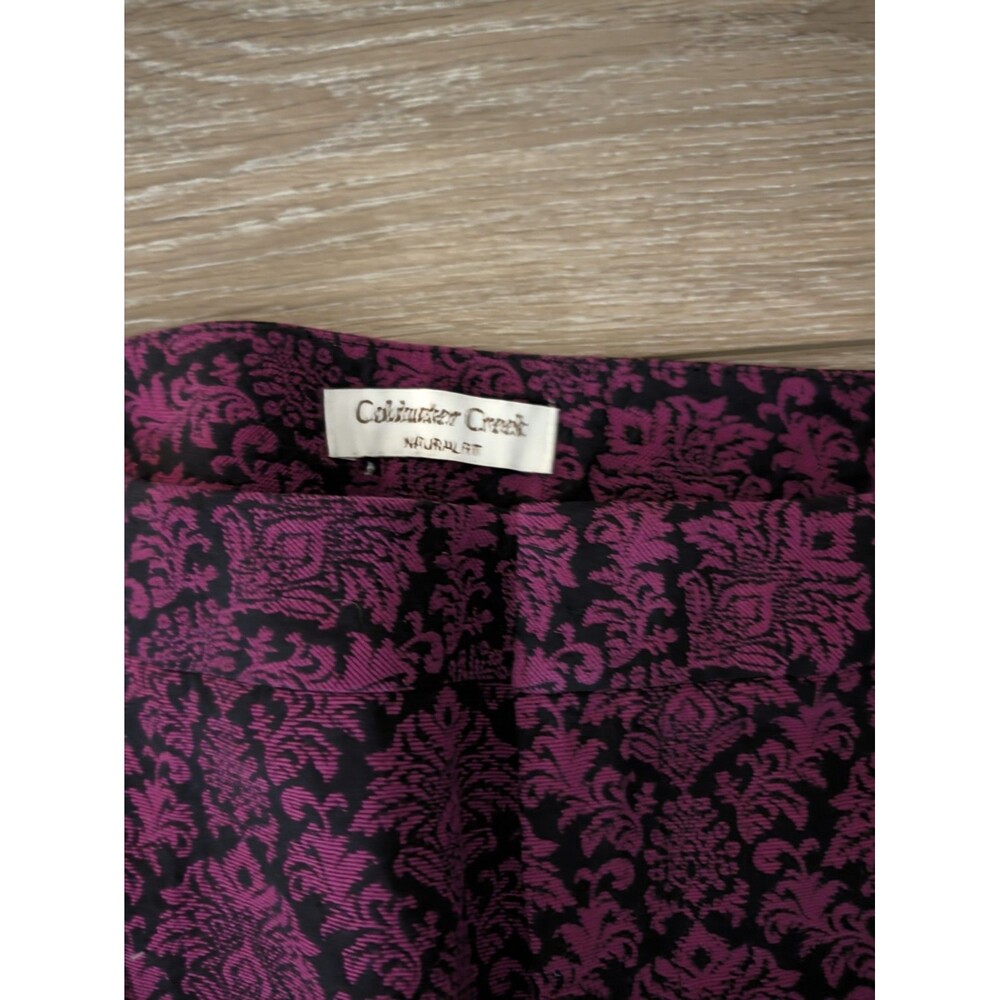 Coldwater Creek Womens pattern pants size 12 black and wine